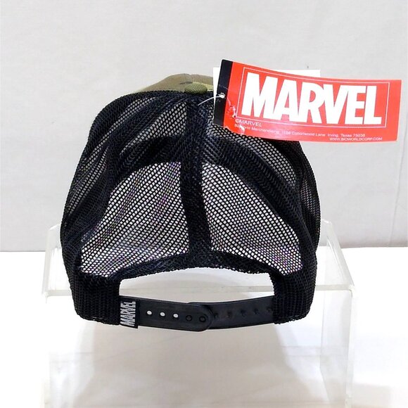 Marvel Punisher Camouflage Mesh Truckr Cap Bioworld Comic Skull Logo VINTAGE NWT - Picture 6 of 12